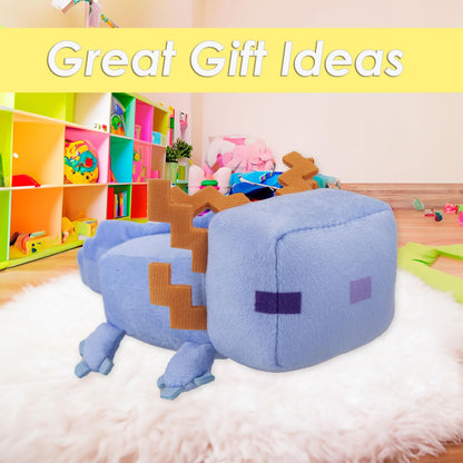 VFM - Minecraft Blue Axolotl Soft Toy Clip On Video Game Character-Officially Licensed Plush Stuffed Toy Plush Toy Cute Stuffed Plushie, Gifts for Birthday, Valentine's Day Christmas - 13cm Blue