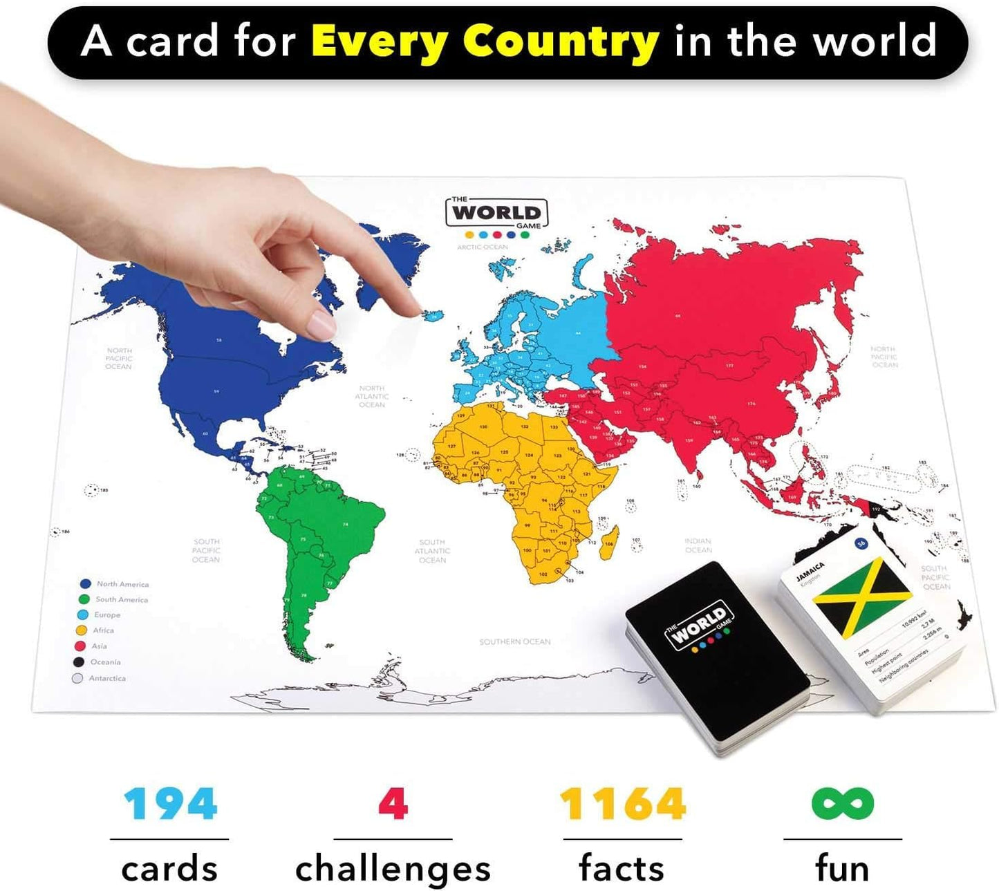 The World Game - Geography Card Game - Educational Board Game for Kids, Family & Adults - Learning Game for Teenage Boys & Girls