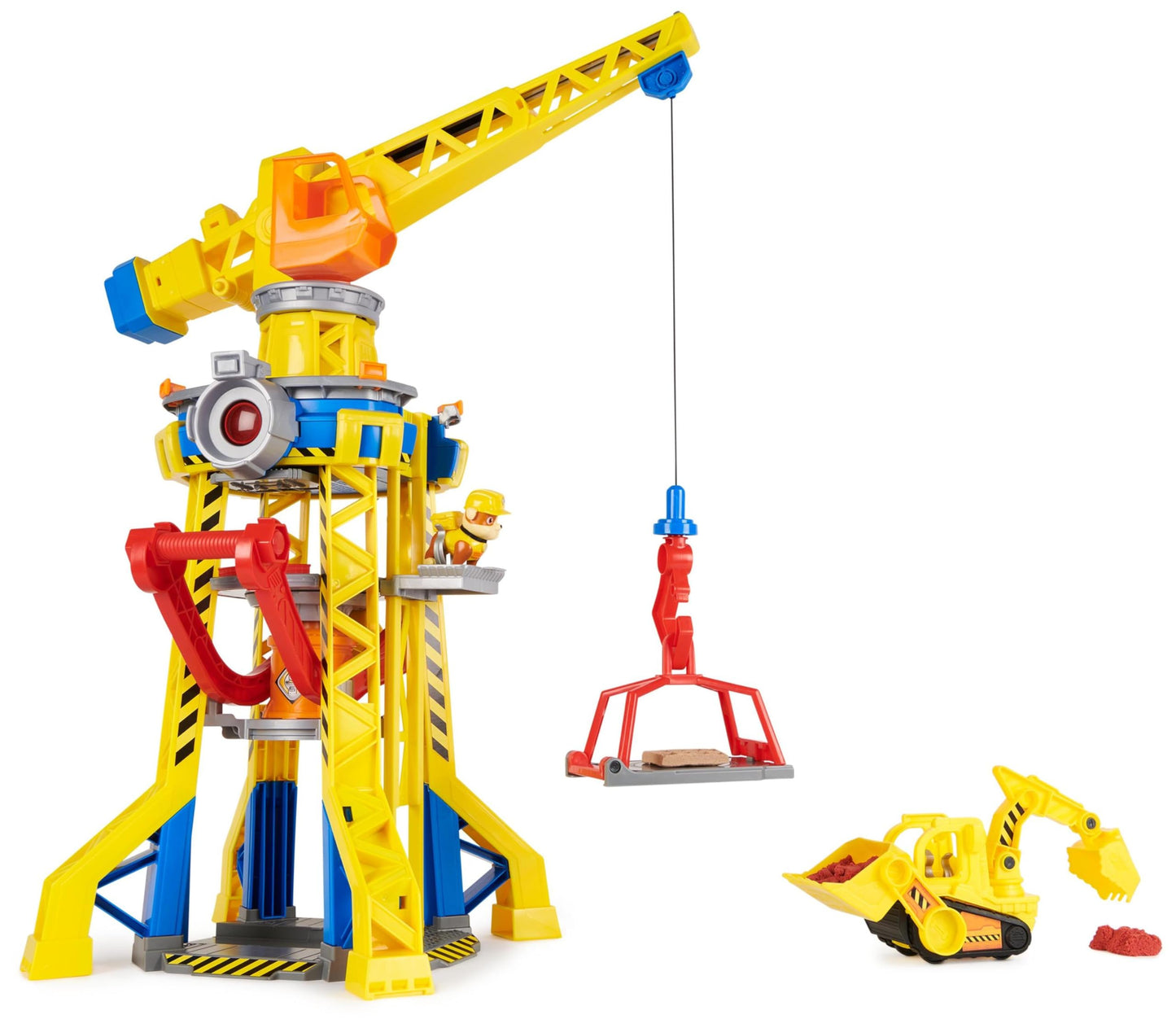 Rubble and Crew, Bark Yard Crane Tower Playset with Rubble Action Figure, Toy Bulldozer and Kinetic Build-It Play Sand, Kids’ Toys for Boys and Girls 3+
