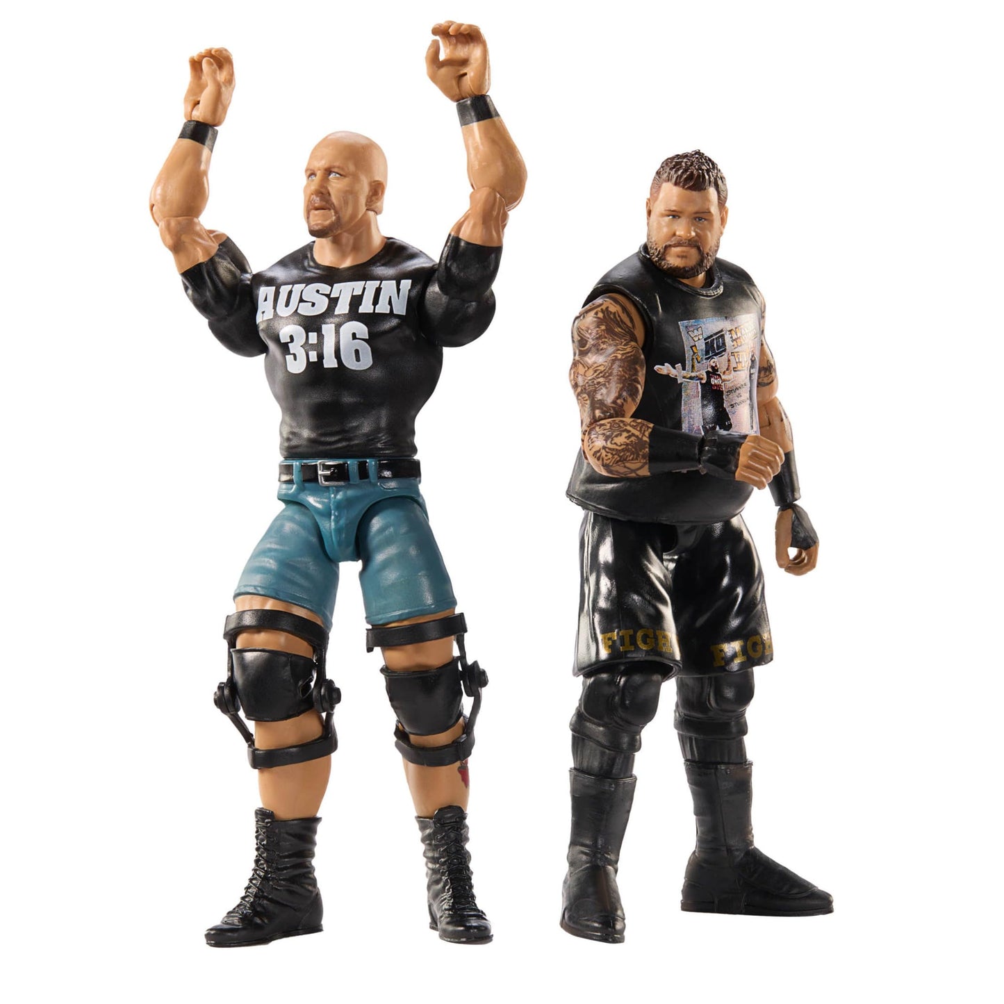 Mattel WWE Main Event Championship Showdown 2-Pack Action Figures & Accessory, Series #20 “Stone Cold” Steve Austin vs Kevin Owens Collectible Set, JCV70