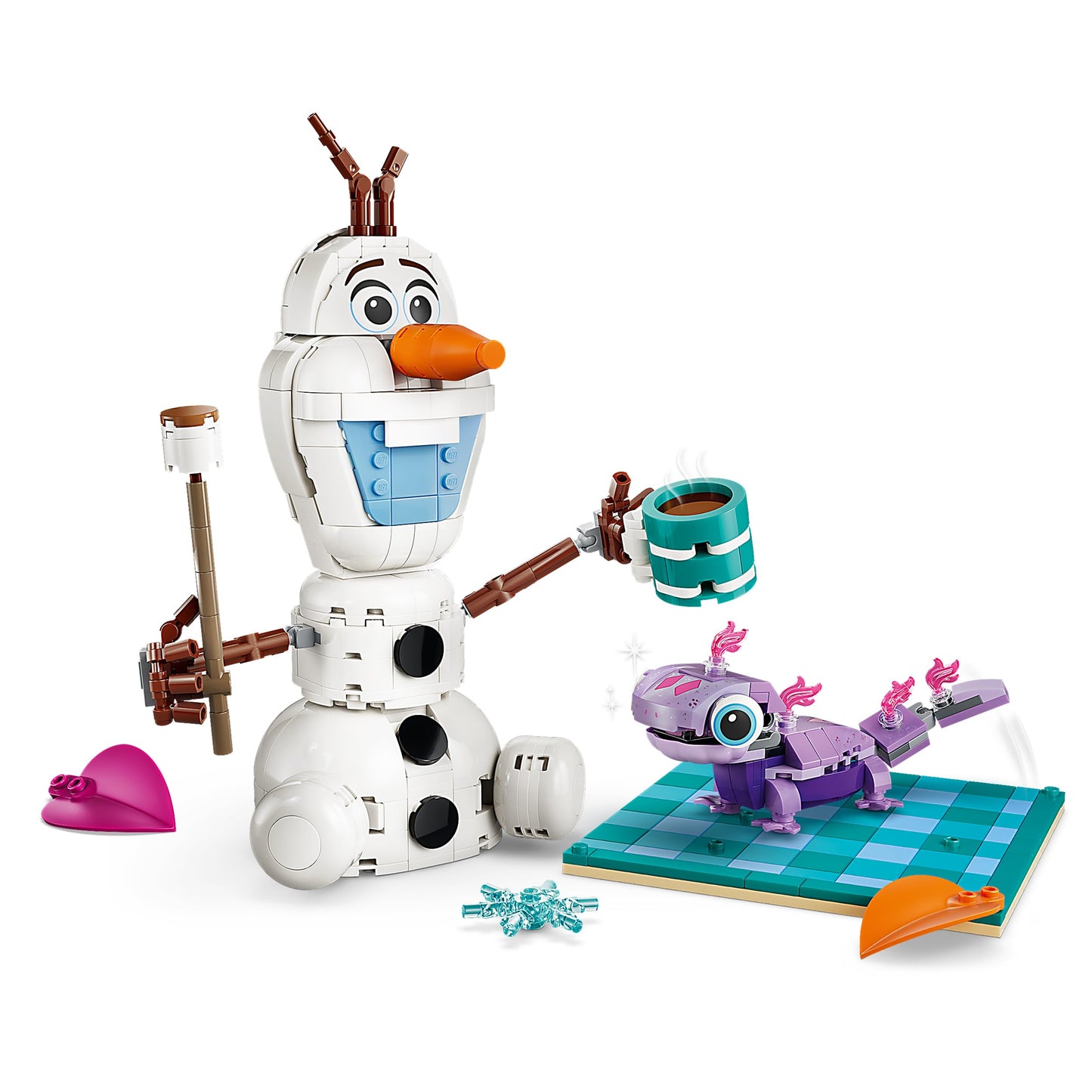 LEGO | Disney Frozen Olaf and Bruni's Picnic Fun Toy - Snowman Figure w/a Picnic Blanket & Accessories - DIY Bedroom Decor - Gift for 7+ Year Old Girls & Fans - 43287