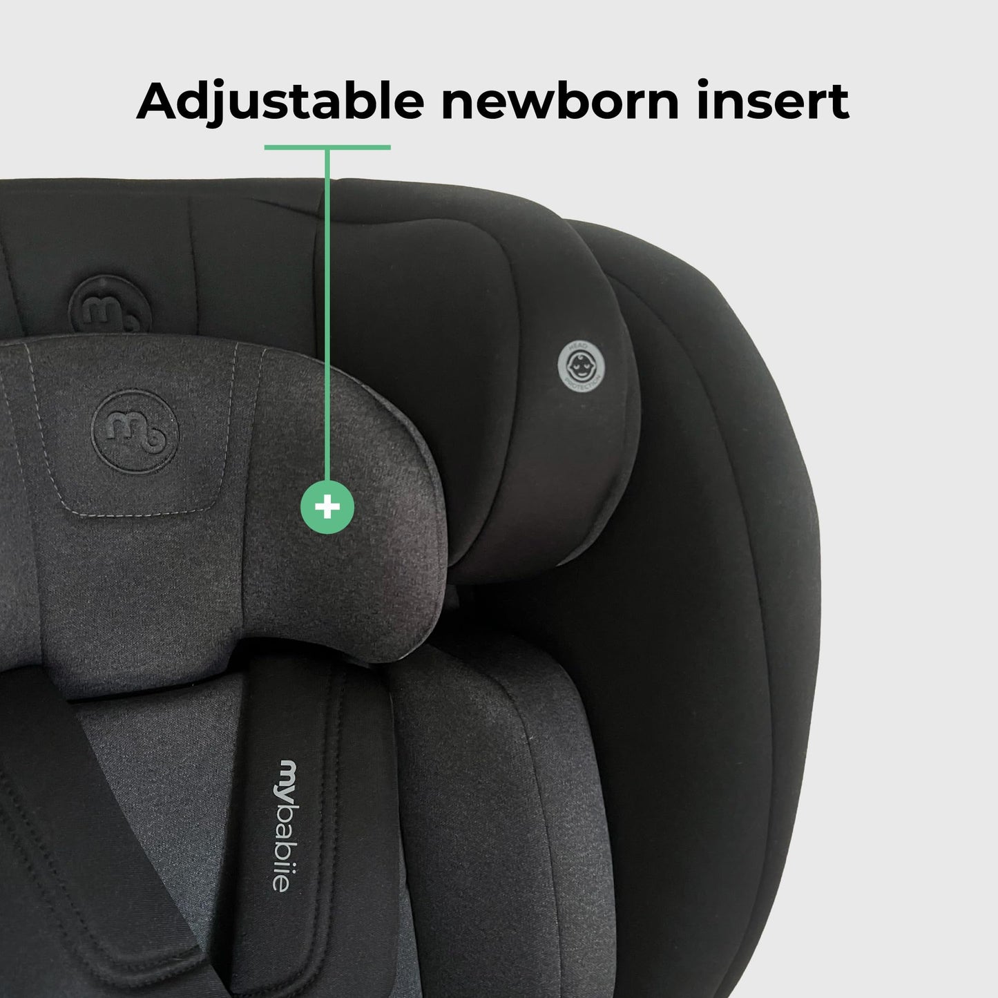 My Babiie MBCS100 2-in-1 Convertible R129 Child Car Seat - Belted, 40-150cm (Approx. Birth - 12 Years, 0-36kg), i-Size, Group 0+1/2/3, Adjustable - Black