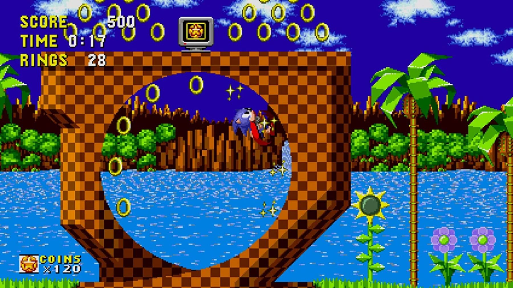 SEGA Sonic Origins Plus Switch game cartridge with colorful cover art featuring Sonic the Hedgehog and classic characters.