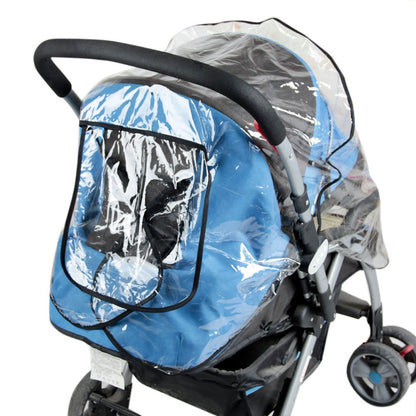 Universal Stroller Rain Cover for Pushchair Buggy Pram Baby Travel Weather Shield Rainproof Dustproof Windproof Rain Cover with Canopy and Zipper Door