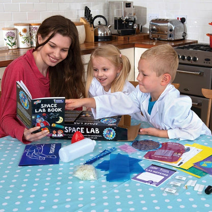 Galt Space Lab STEM craft kit for kids with experiments to create constellations and launch rockets, for children 6 and older.