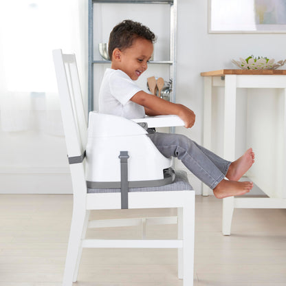 Ingenuity, Baby Base 2-in-1 Seat, Mist, Booster Chair, Dining and Feeding Seat for Toddlers, Easy to Clean with Removable and Self-Storing Tray, Ages 6 Months+