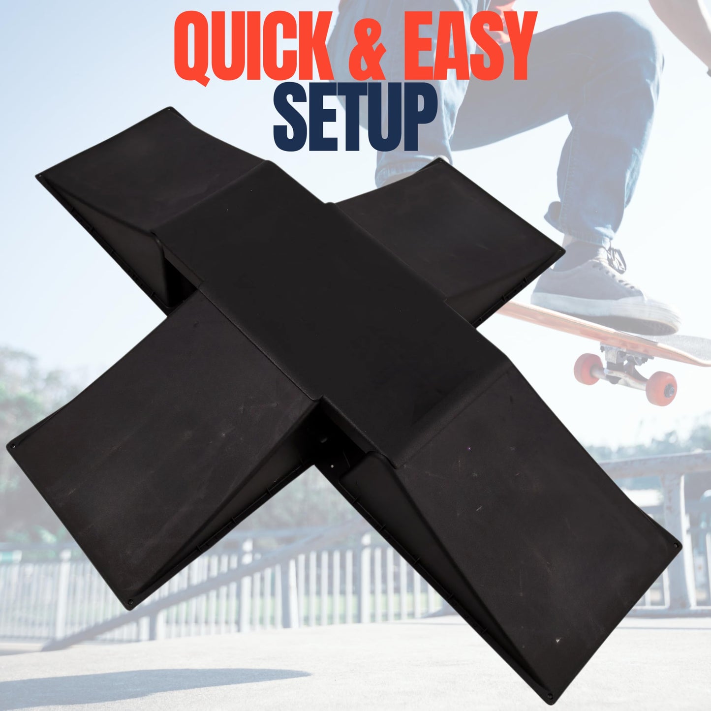 Senshi Skate Ramp | 5 Piece Skateboard Ramp Set For Garden BMX, Scooters, Bikes | Heavy Duty Mini Trick & Flips Ramp For Children & Teenagers up to 100KG | Skatepark Equipment For Home