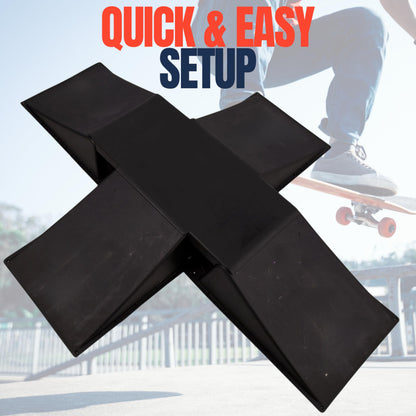 Senshi Skate Ramp | 5 Piece Skateboard Ramp Set For Garden BMX, Scooters, Bikes | Heavy Duty Mini Trick & Flips Ramp For Children & Teenagers up to 100KG | Skatepark Equipment For Home
