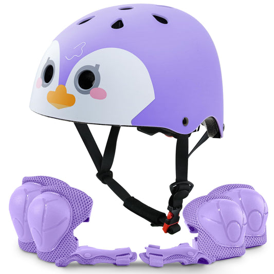 KAYMAN Kids Bike Helmet age 3 to 12, Adjustable Safety Gear for Boys and Girls, Suited to Scooter, Cycling, Skateboard & Roller Skating - Protection for Boys & Girls (Penguin)