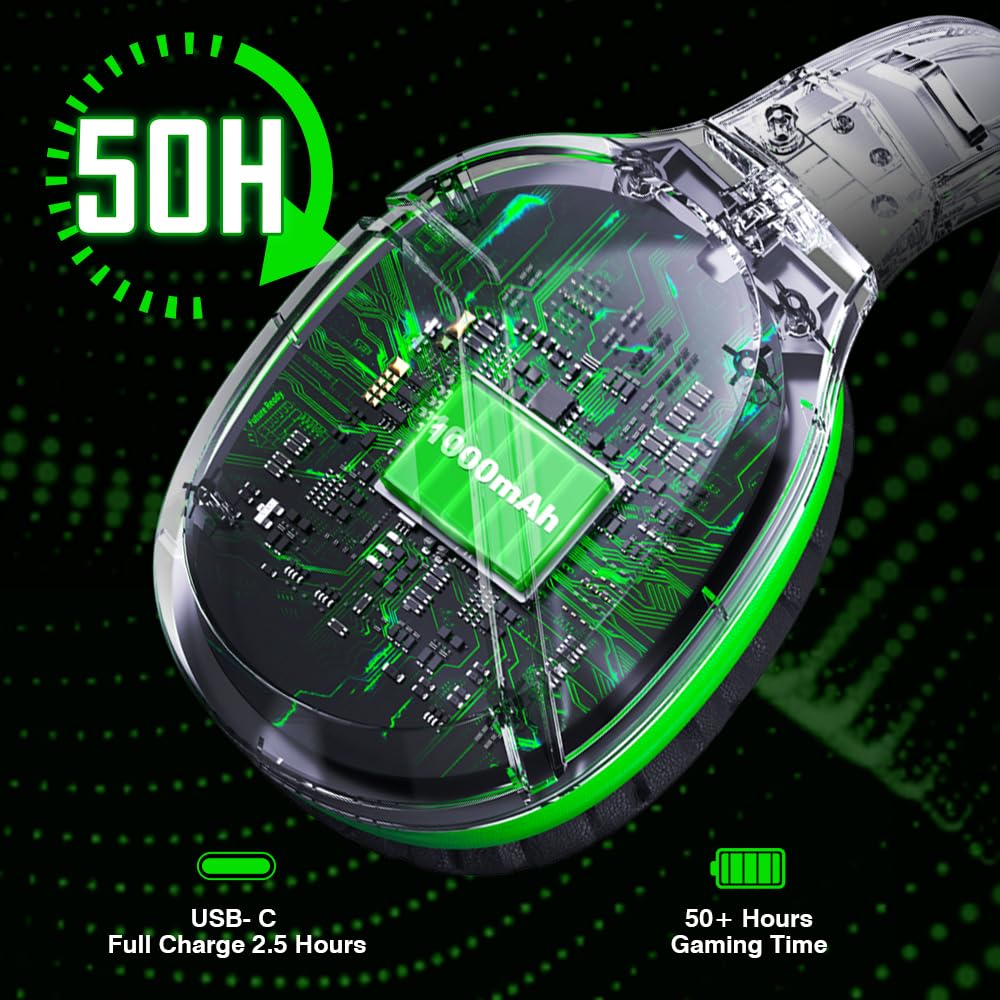WolfLawS X3 wireless gaming headset with over-ear design, noise-canceling microphone, and 50-hour battery for Xbox, PS5, PC, and Switch.