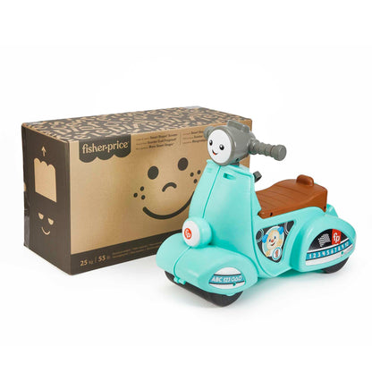 Fisher-Price Toddler Ride-On Toy Scooter with Smart Stages Educational Content for Pretend Play, Multi-Language Version, Laugh & Learn, HMV76