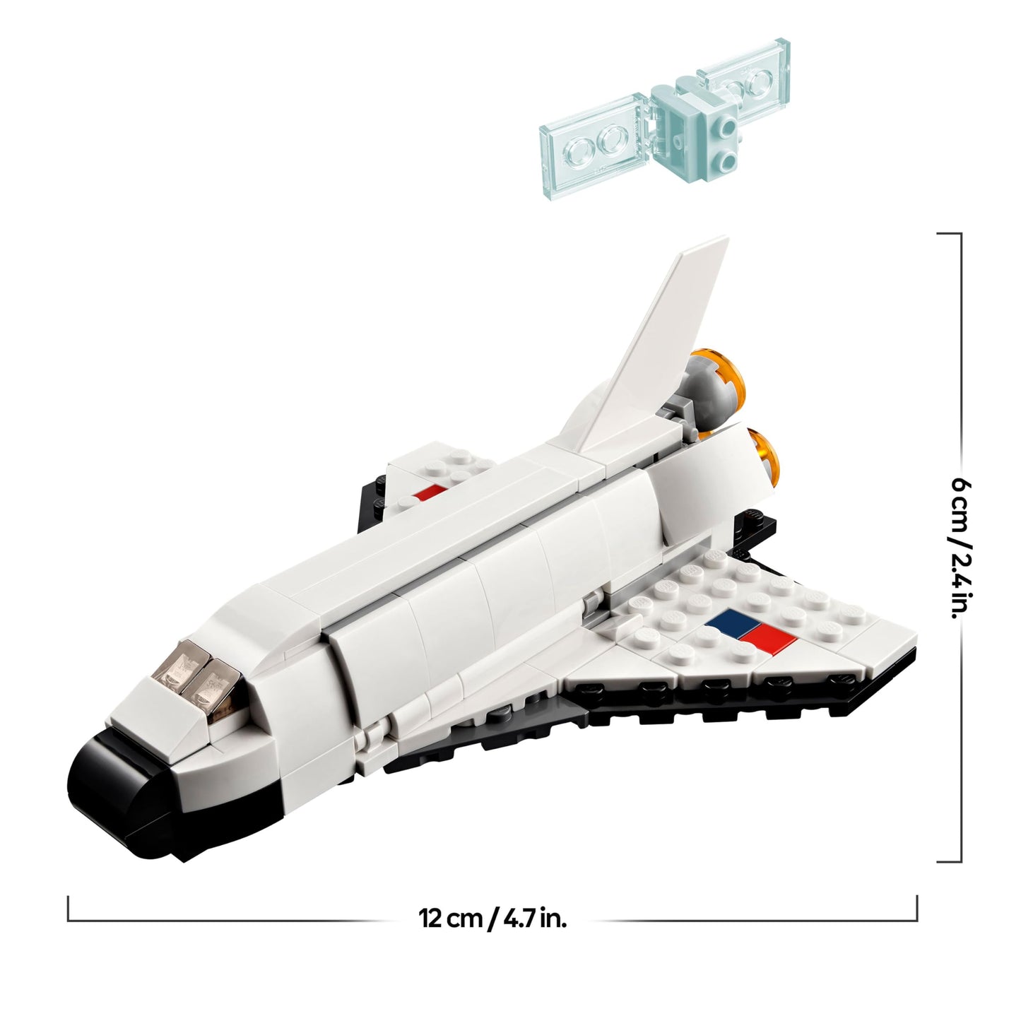 LEGO 31134 Creator 3 in 1 Space Shuttle set with astronaut figure and spaceship model for kids aged 6 and up.