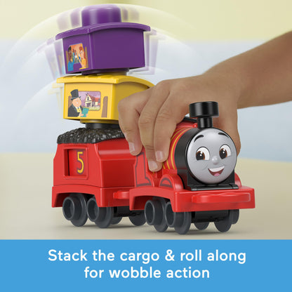 Thomas & Friends Toddler Toy My First Knapford Station Train Playset with Stack & Wobble Cargo for Kids Ages 18+ Months, HXW24