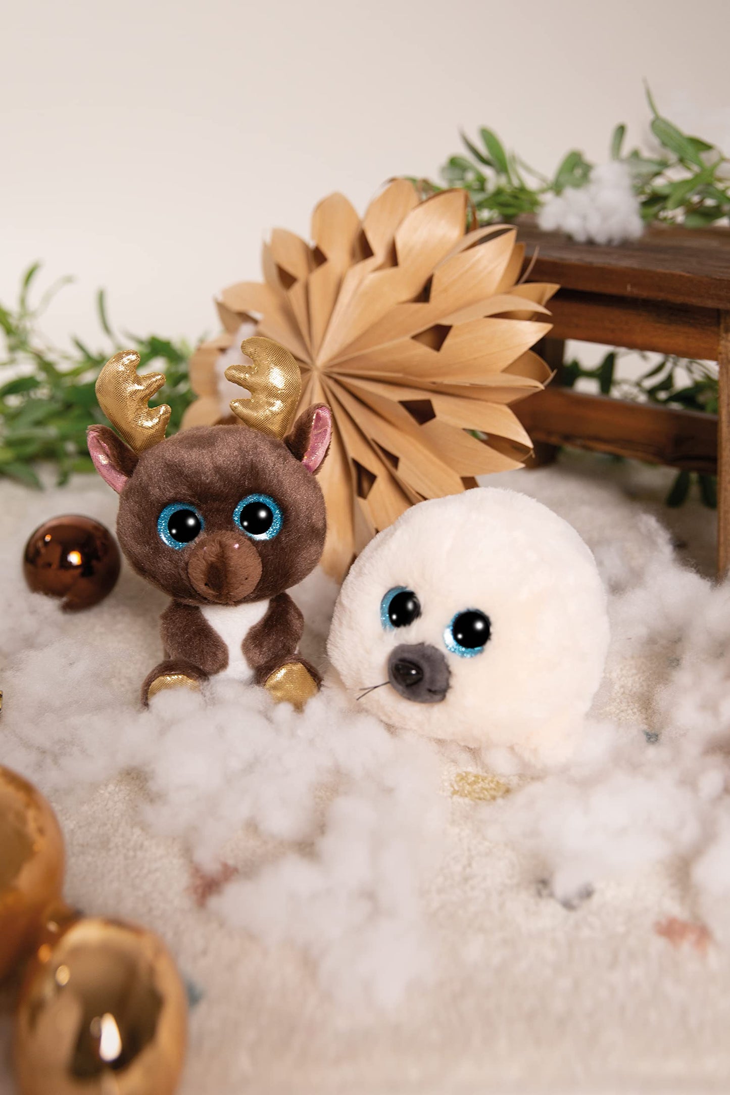 NICI 49176 Kuscheltier Robbe Boubelle weiß schlenkernd Phoque Cuddly GLUBSCHIS Seal 15cm White Dangling-Sustainable Made Plush, Cute Soft Toy to Cuddle and Play with, for Children & Adults, Gift idea