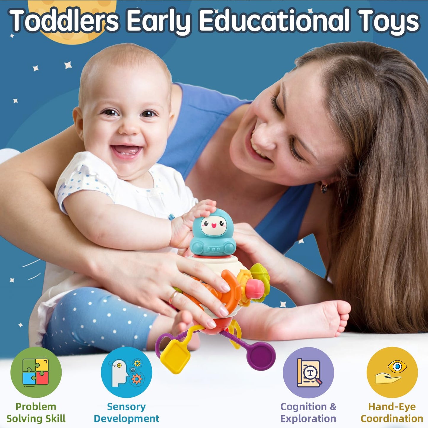 AiTuiTui Baby Montessori Toys for 2 3 Years Boys Girls, Activity Cube Sensory Toys for Toddlers Travelling, Motor Skills Busy Cube Toy for 18 Months Infant Birthday Gifts