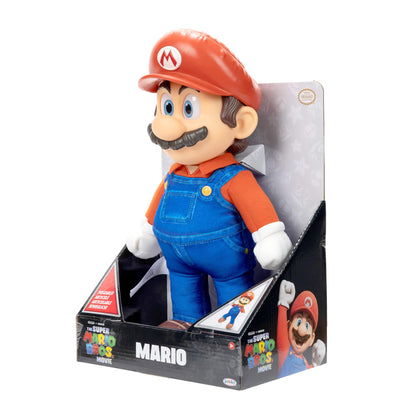 Nintendo Super Mario Bros. movie poseable plush toy, 14-inch tall with realistic eyes and fully articulated limbs.