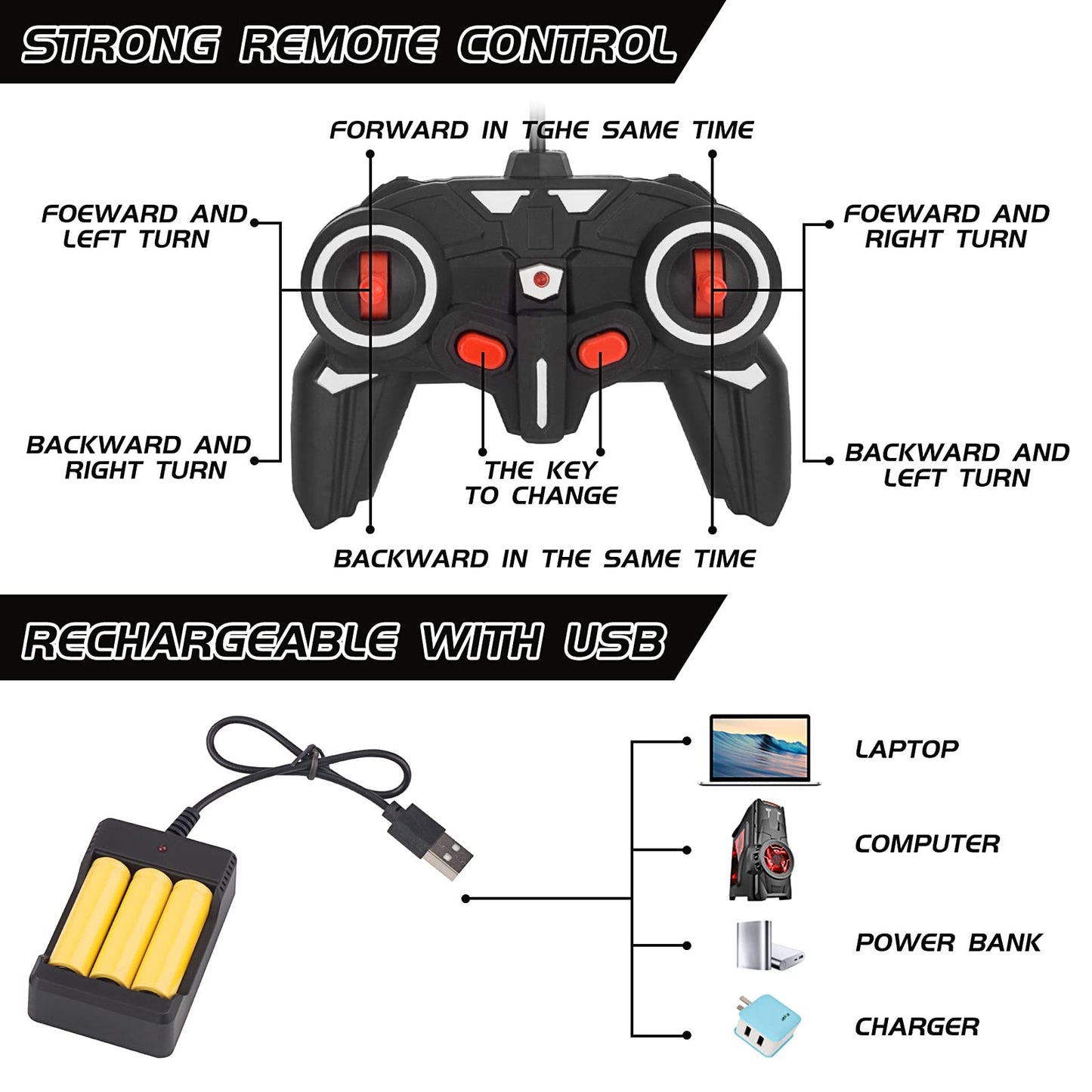 RAVSOOL Remote Control Car Transform Rc Robot Rechargeable 360°Rotating Stunt 1:18 Deformation Racing Car Toy with Cool Sound & Light One Button Deformation into Robot, Gift for Kids Children