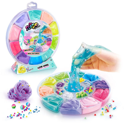 Canal Toys So Slime ASMR Wheel with multicolour slime, 10 textures, 8 decorations, for creative sensory play for kids.