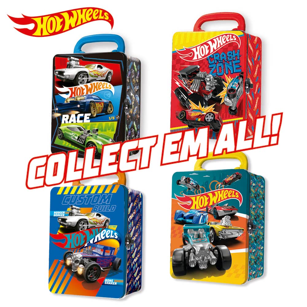Hot Wheels 1:64 Scale cars Metal Car Carry Case I 18 Toy Storage & Organiser Gift for Collectors Kids Ages 3 Years Old Up 3D HW Race lid design (Cars not included)