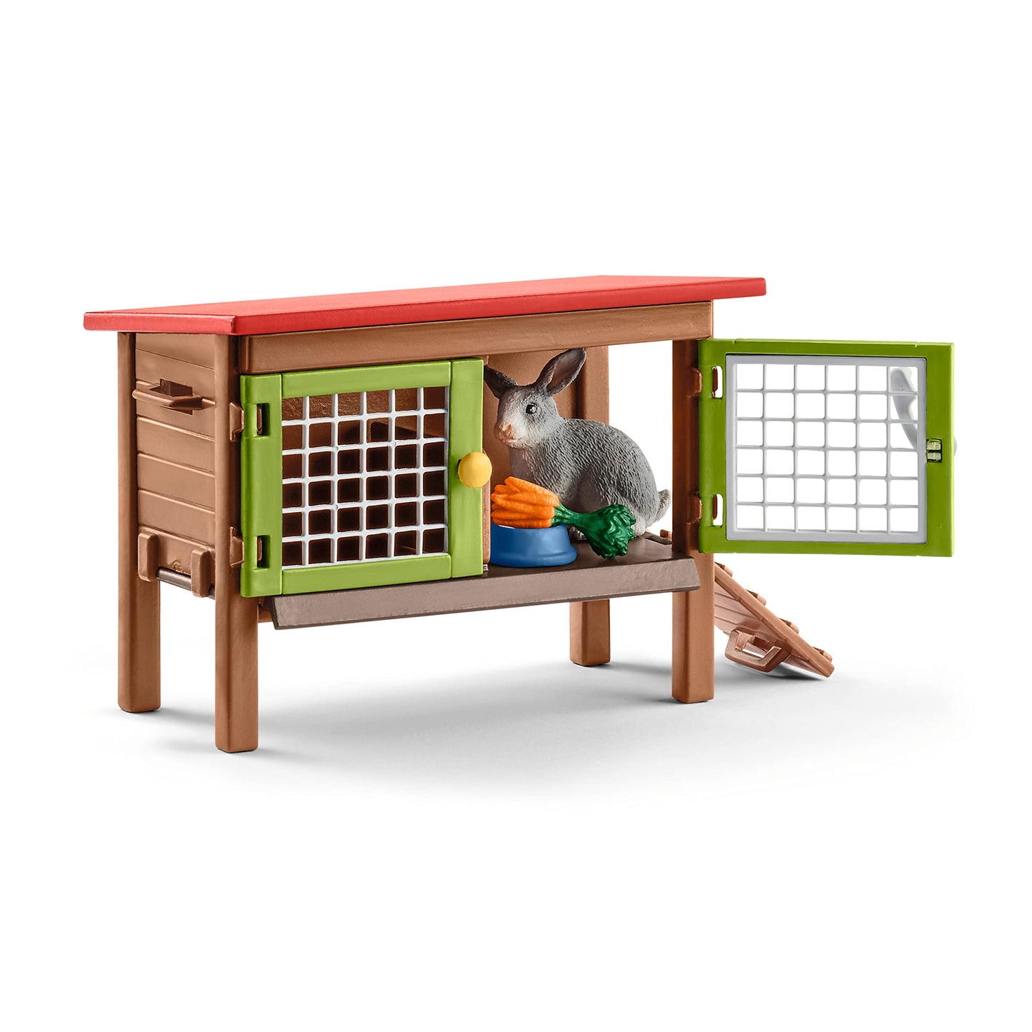 Schleich Farm World - 9PC Rabbit Hutch Playset with Cute Bunny Figurines and Accessories - Realistic Farm Animal Play Set Figures for Imaginative Play - Educational Toys for Children, Toddlers Ages 3+