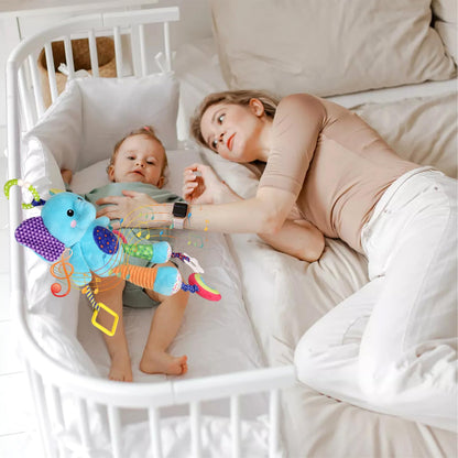 Venditer baby pram toy, plush sensory rattle with clip, hangs on stroller or car seat for newborns 0-6 months.