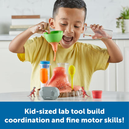 Learning Resources Fizzy Volcano science lab set with 13 pieces, featuring foam and fizz reactions for preschool STEM experiments.