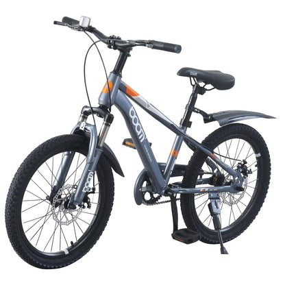 LSLIFE Kids Mountain Bike for Boys, 18 Inch Kids Bicycle for 6-10 Years Old Boy with Shock Absorber Boys Mountain Bicycle with Dual Disc Brake (Grey, 18 Inch)