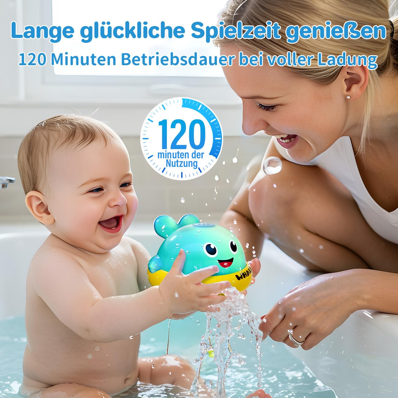 Baby Light Up Bath Toys: Toddler Bath Toy for 1 2 Year Old - Bath Toys for Babies 6-12 Months with Colorful Lights - Baby Boy girl Gifts Kids Toys Age 1-3