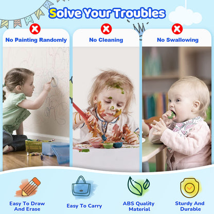 Kikidex Magnetic Drawing Board, Toddler Girl Toys for 1-2 Year Old, Doodle Board Pad Learning and Educational Toys for 1 2 3 Year Old Baby Kids Birthday Gift (Blue)