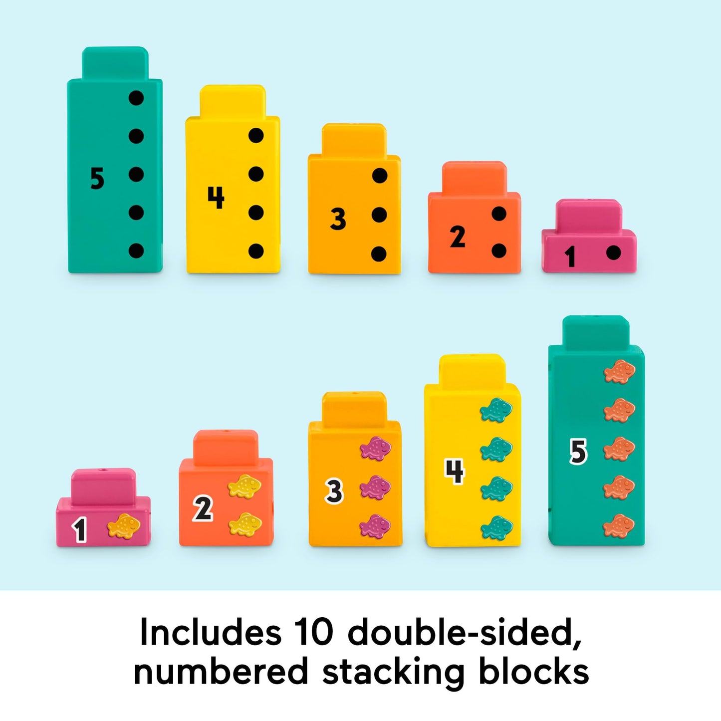 Fisher-Price Preschool Learning Toy Adding Alligator Counting Activity with 10 Stacking Blocks for Kids Ages 3+ Years, JCT13