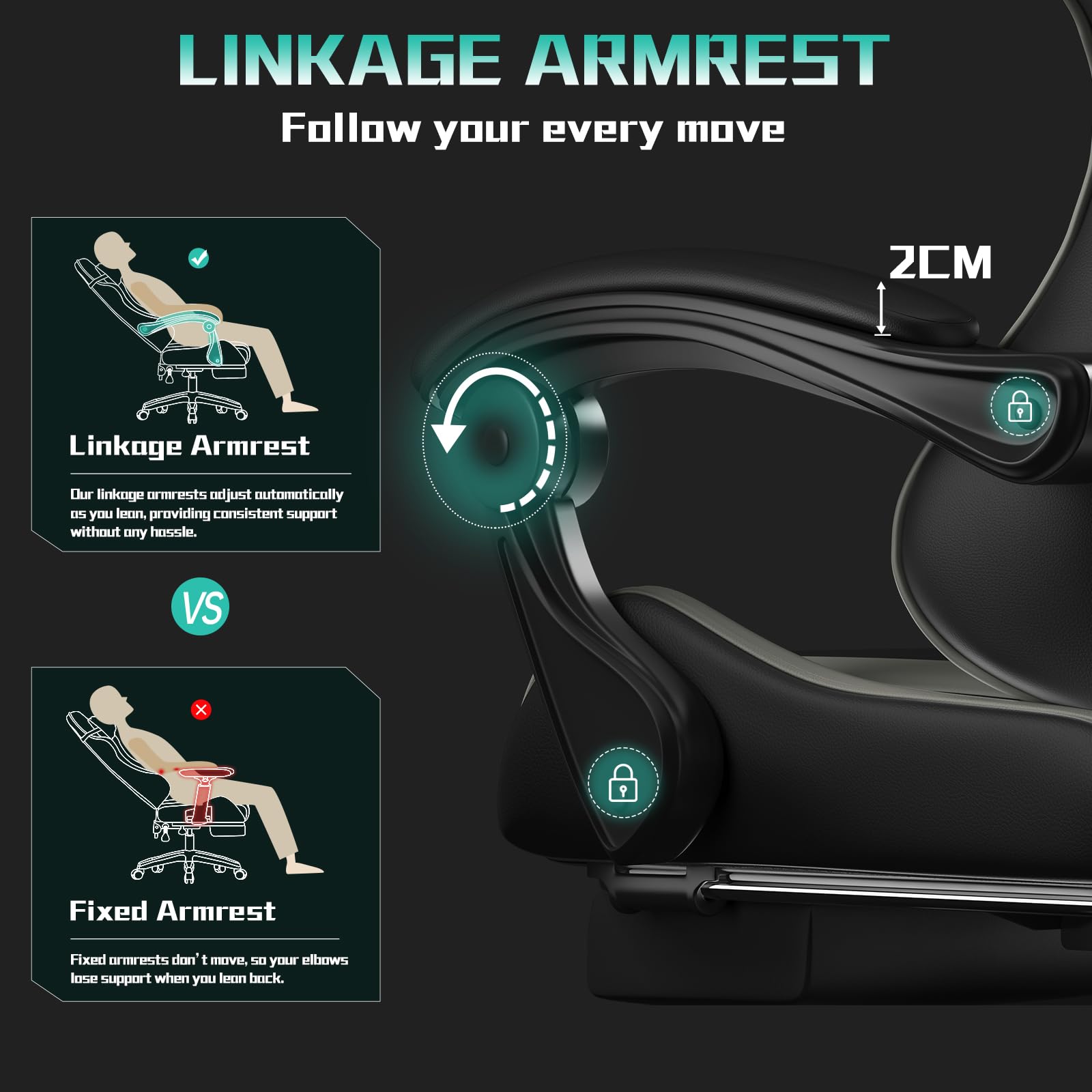 Vfalcon XTREME gaming chair in grey with ergonomic design, reclining feature, footrest, 360° swivel, and adjustable height.