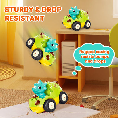 Pup Go Toddler Remote Control Car for Age 18 Months+, 2 Interchangeable Dino Dolls, Lively Music & Lights, First RC Toy for Boys Girls 1-3 Year Olds, Ideal Christmas Birthday Gift (Pastel Green)