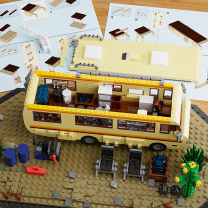 TOY PLAYER Breaking RV Adventure Building Set, MOC Upgraded Classic Scene, Compatible with Lego for Adults, for Adults and Avid Fans