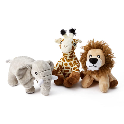 Zappi Co x3 Triple Pack of Childrens Playful Soft Cuddly Plush Toy realistic life like (12-15CM/5-6 Inches) (Elephant + Giraffe +Lion)