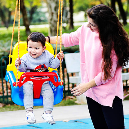 REDCAMP 3-in-1 Ajustable Toddler Swing Seat，High-Back Baby Swing Chair with Safety Strap,Ideal for Garden Indoor Outdoor Playground,6 months - teens,Blue
