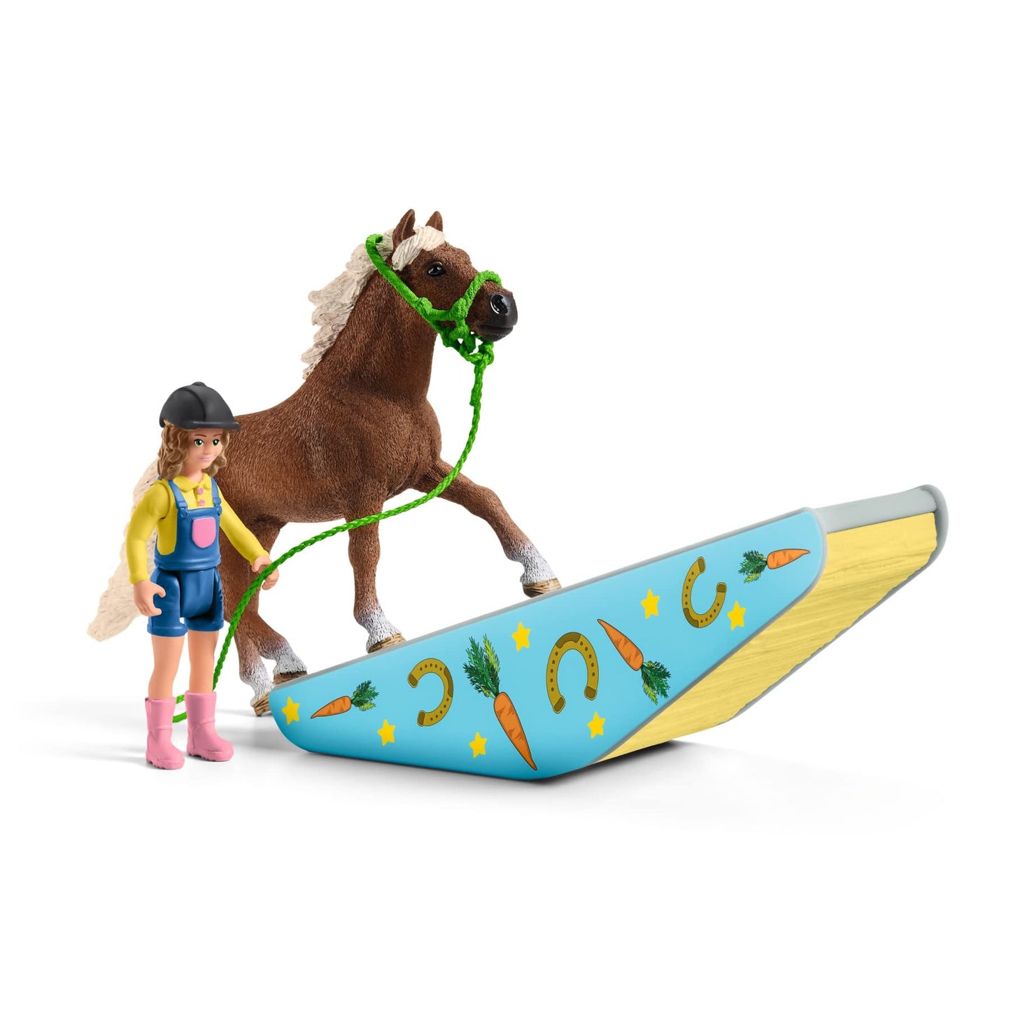 SCHLEICH Farm World 42481 Pony Agility Training Set with Horse, Trainer, and Accessories Playset - 41-Piece Pony, and Horse Club Accessories - Toy Animals Gift Set for Boys, Girls, Toddlers Ages 3+