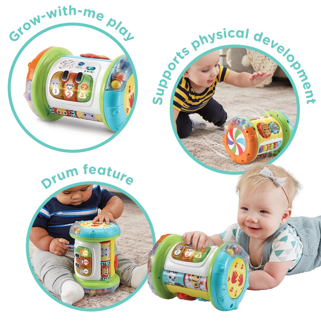 VTech Baby Explore & Discover Roller, Interactive Baby Toy with Gears, Rollers, Beads, Lights & Music, Roll & Push Gift for Infants 6, 9, 12 months +, English version