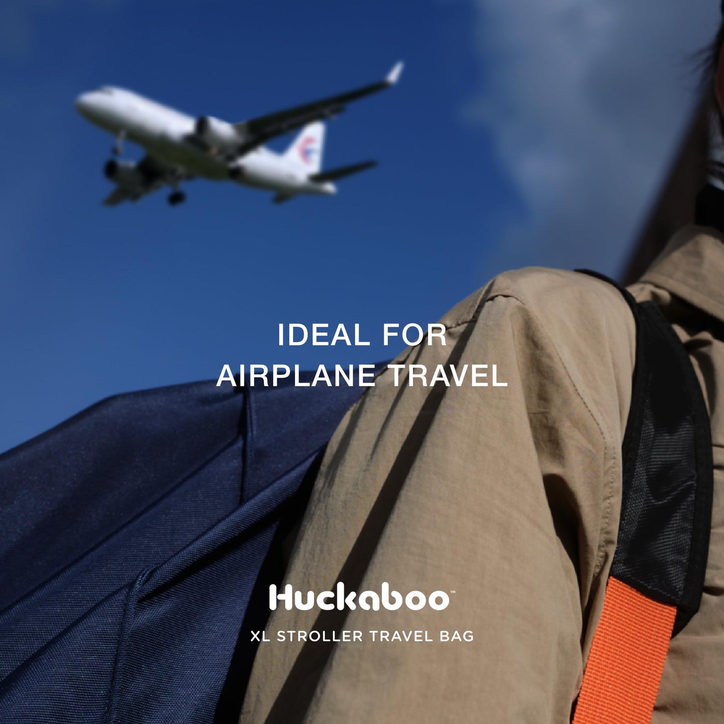 Huckaboo XL Stroller Travel Bag - Extra Large Pushchair and Pram Bag for Airplane, Navy