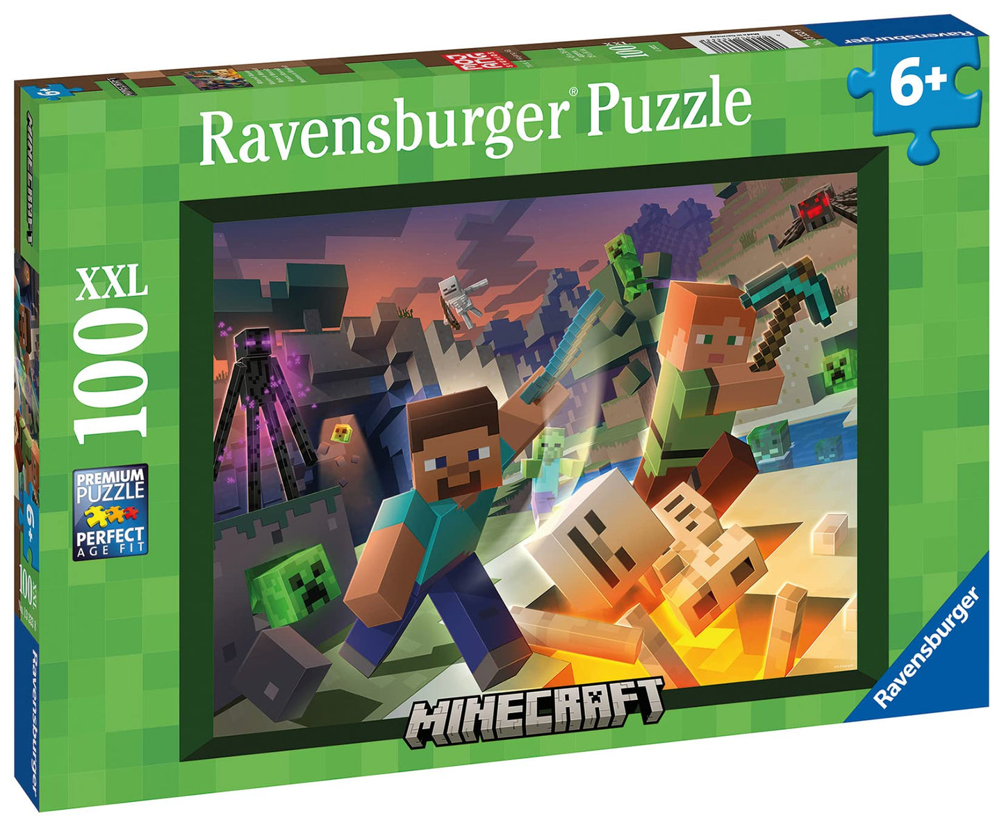 Ravensburger Minecraft Gifts for Boys and Girls - 100 Piece Jigsaw Puzzles for Kids Age 6 Years Up