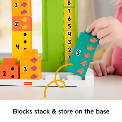 Fisher-Price Preschool Learning Toy Adding Alligator Counting Activity with 10 Stacking Blocks for Kids Ages 3+ Years, JCT13