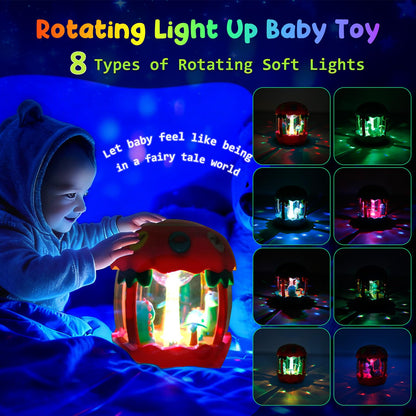 Shayson Baby Musical Toys 6 to 12 Months, Dinosaur Eggs Projector Light Up Toys with Music for 1 2 3 Year Old Boys Girls, 12-18 Months Crawling Learning Tummy Time 1st Birthday(Pink)