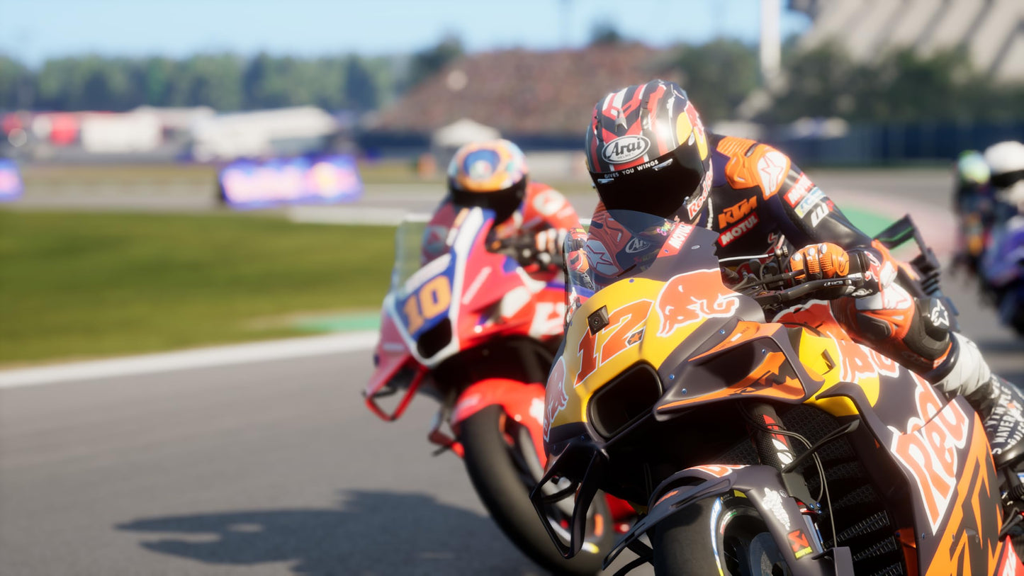 MotoGP 26 PlayStation 5 game case with cover art featuring a motorcycle racer in action.