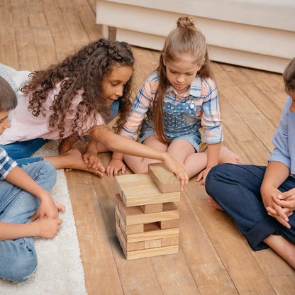TUAHOO Outdoor Garden Games Tumble Tower (Stack 0.6 M up to 1.5 M), Large Tumbling Timber Wooden Blocks Stacking Game for Kids Adults Family Fun