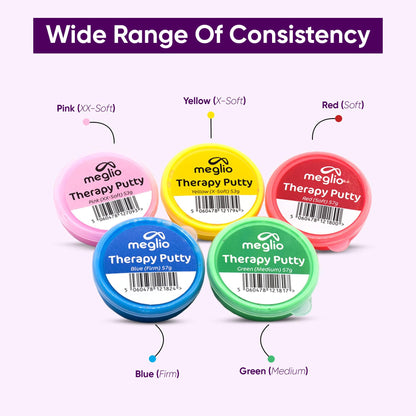 Pink Meglio Hand Therapy Putty for hand strength training and stress relief, soft resistance exercise putty for adults and children.