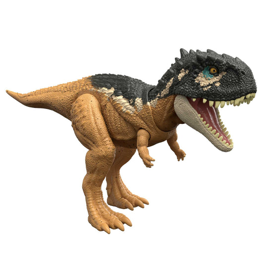 Jurassic World Dominion Roar Strikers Skorpiovenator Dinosaur Action Figure with Roaring Sound and Attack Action, Toy Gift Physical & Digital Play , HDX37