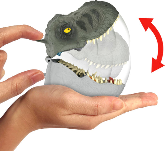 Mattel Jurassic World Rebirth Micro Adventure Playset, Tyrannosaurus Rex Head Opens to 4 Interactive Features, 3 Micro Figures, T. Rex Dinosaur Toy, JGB97