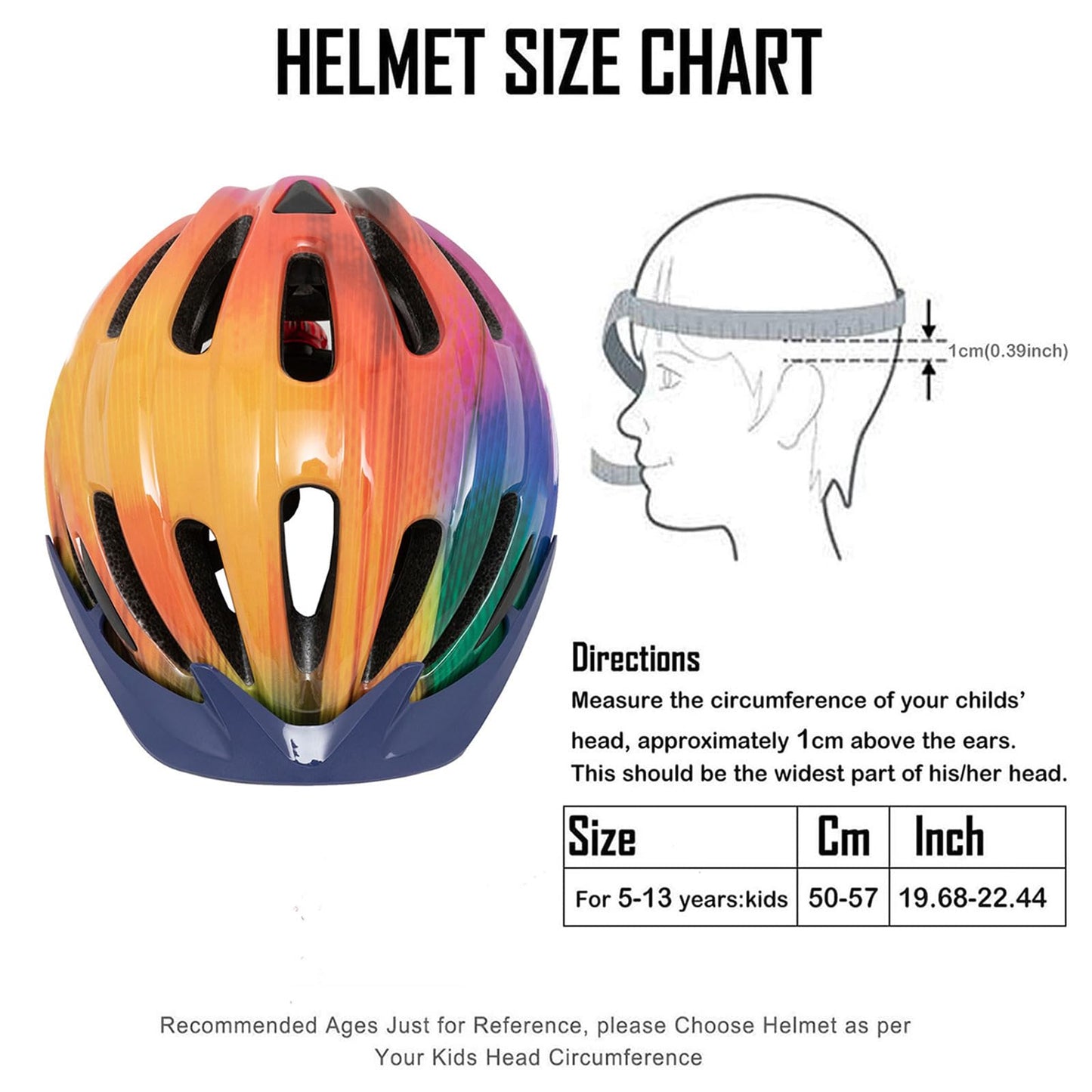 Kids Bike Helmet, Boys Girls Bike Helmet Child Cycle Helmet Childrens Bicycle Helmet Cycling Helmet 50-57cm