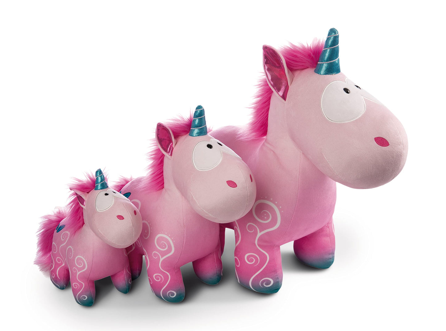 NICI 49106 Cuddly Unicorn Midnight Floral 22cm Pink Standing-Sustainable Made Plush, Cute Soft Toy to Cuddle and Play with, for Children & Adults, Gift idea