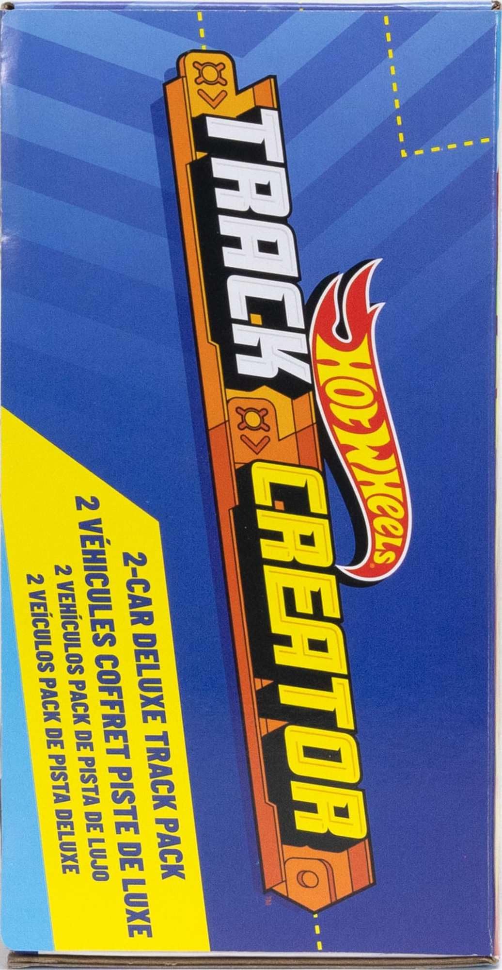 Hot Wheels Toy Car Track Set, Track Creator Deluxe Pack & 2 1:64 Scale Die-Cast Vehicles, 25 Feet of Different Length Speed Snap Track & Connectors, JDW42