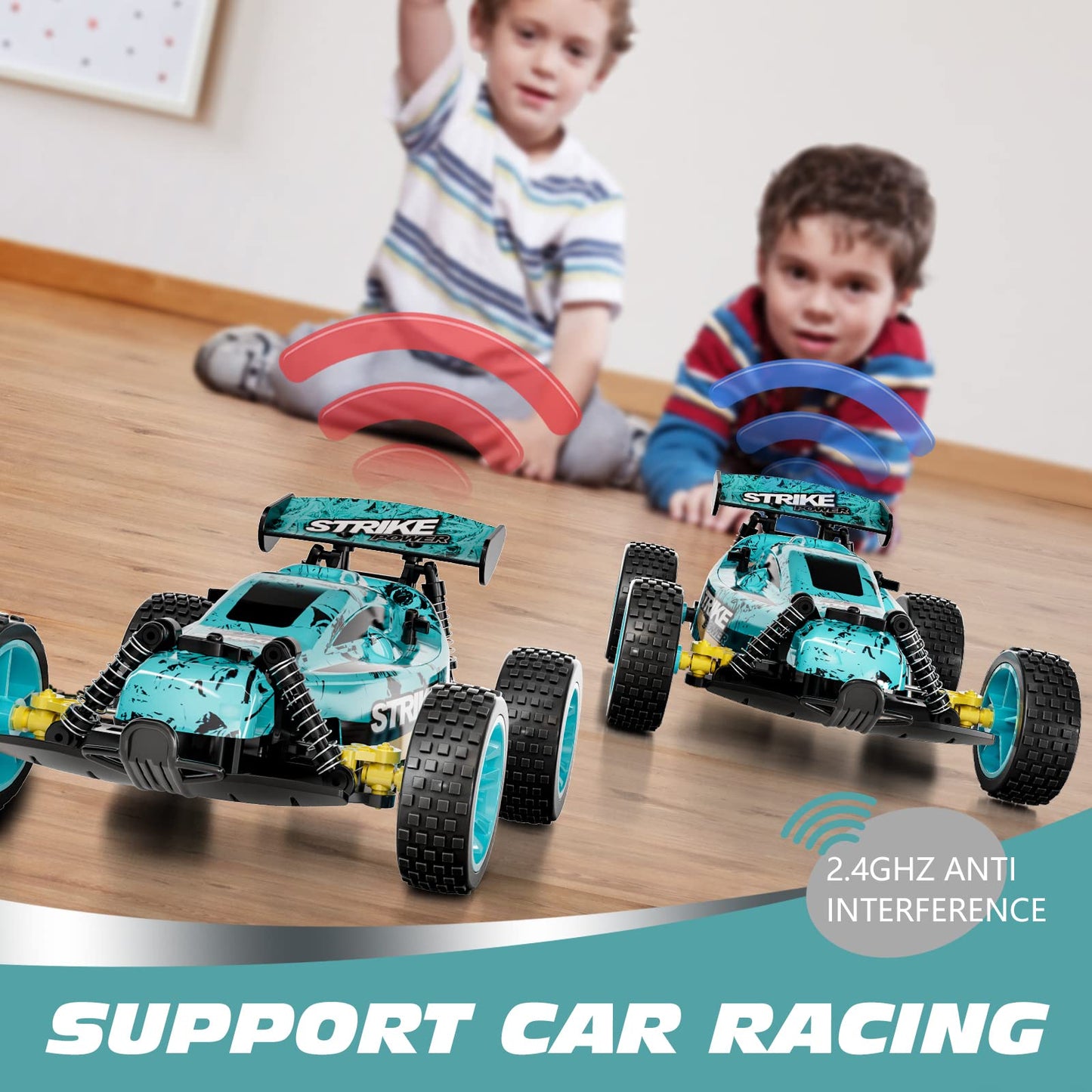 Tecnock RC Car Remote Control Car for Kids, 1:18 High Speed 20 KM/H 2WD RC Buggy, 2.4GHz Off Road Racing with Rechargeable Batteries, Toys Gift for Boys and Girls